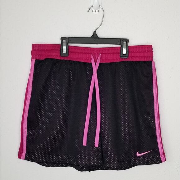 Nike Dri Fit Black/Pink Running Athletic Mesh Shorts Size S - Picture 1 of 7
